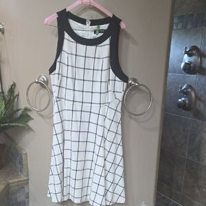 Ivanka Trump Black and White Checkered Tank Dress
